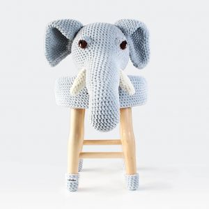 makuka - háčkovaná taburetka slon